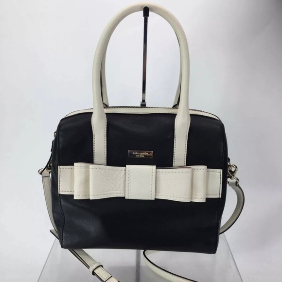 Kate Spade Ivory Black Leather Crossbody Handbag